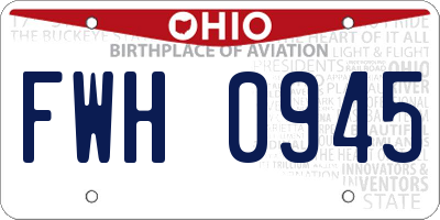 OH license plate FWH0945