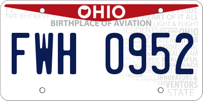 OH license plate FWH0952