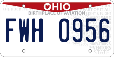 OH license plate FWH0956