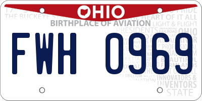 OH license plate FWH0969