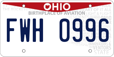 OH license plate FWH0996