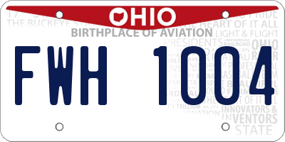 OH license plate FWH1004