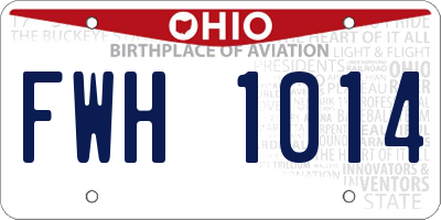 OH license plate FWH1014