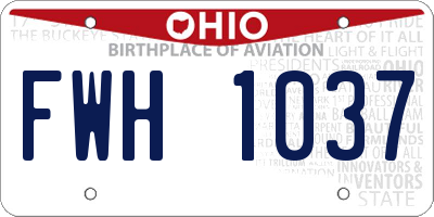 OH license plate FWH1037