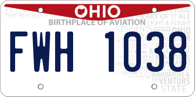 OH license plate FWH1038