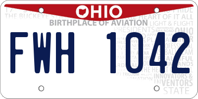 OH license plate FWH1042