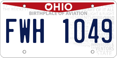 OH license plate FWH1049