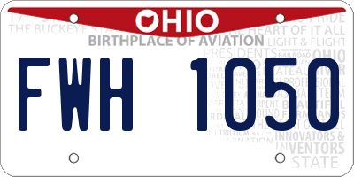 OH license plate FWH1050