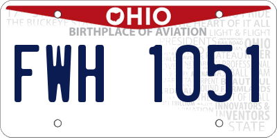 OH license plate FWH1051