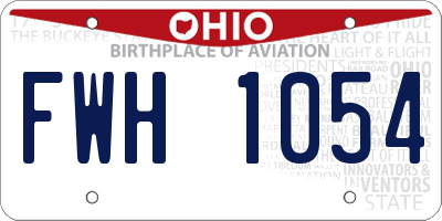 OH license plate FWH1054