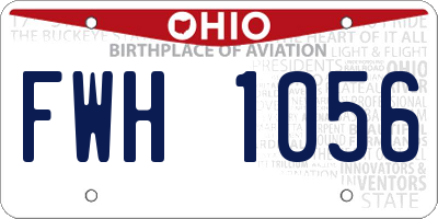 OH license plate FWH1056