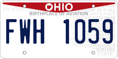 OH license plate FWH1059