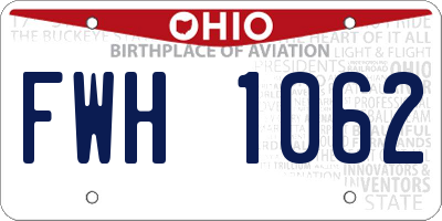 OH license plate FWH1062