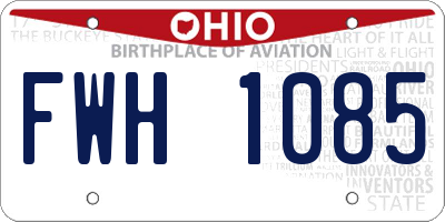 OH license plate FWH1085