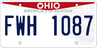 OH license plate FWH1087