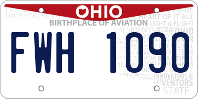 OH license plate FWH1090