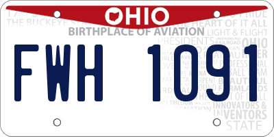 OH license plate FWH1091