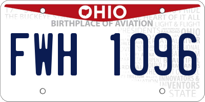 OH license plate FWH1096