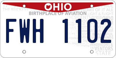 OH license plate FWH1102