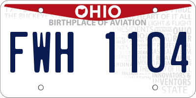 OH license plate FWH1104