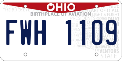 OH license plate FWH1109