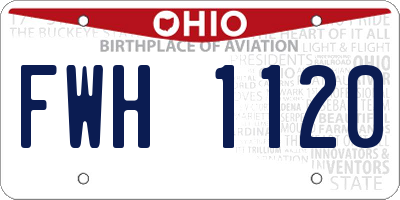 OH license plate FWH1120