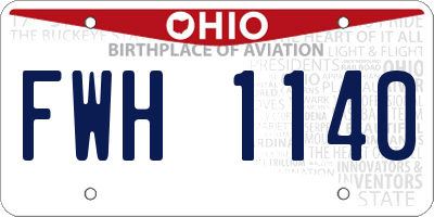 OH license plate FWH1140