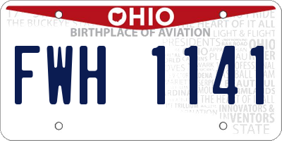 OH license plate FWH1141