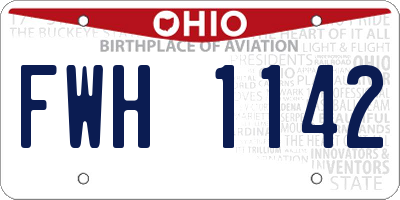 OH license plate FWH1142