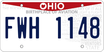 OH license plate FWH1148