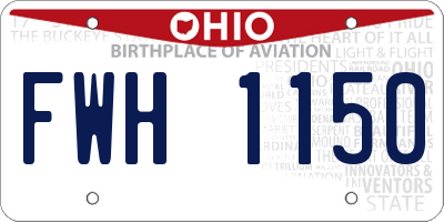 OH license plate FWH1150