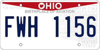 OH license plate FWH1156