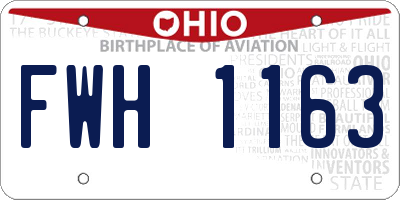 OH license plate FWH1163