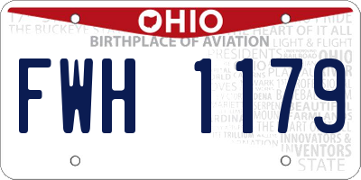 OH license plate FWH1179