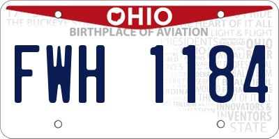 OH license plate FWH1184
