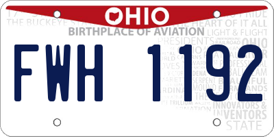OH license plate FWH1192