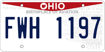OH license plate FWH1197