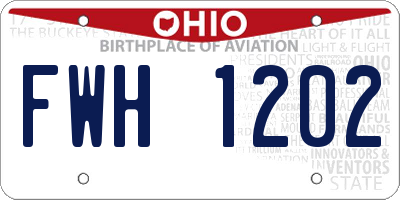 OH license plate FWH1202