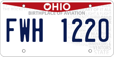 OH license plate FWH1220