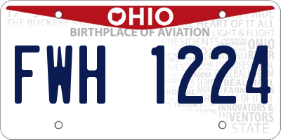 OH license plate FWH1224