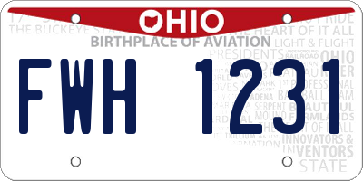 OH license plate FWH1231
