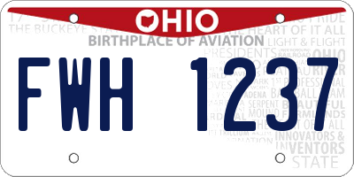 OH license plate FWH1237