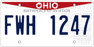 OH license plate FWH1247