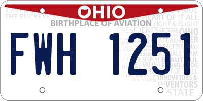 OH license plate FWH1251
