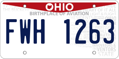 OH license plate FWH1263