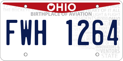 OH license plate FWH1264