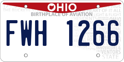 OH license plate FWH1266