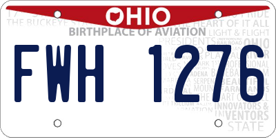 OH license plate FWH1276