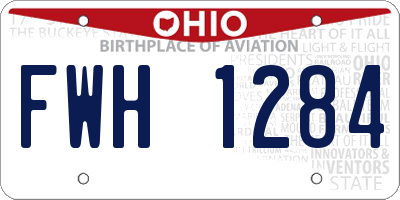OH license plate FWH1284