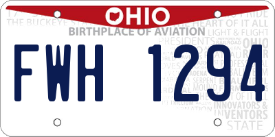 OH license plate FWH1294